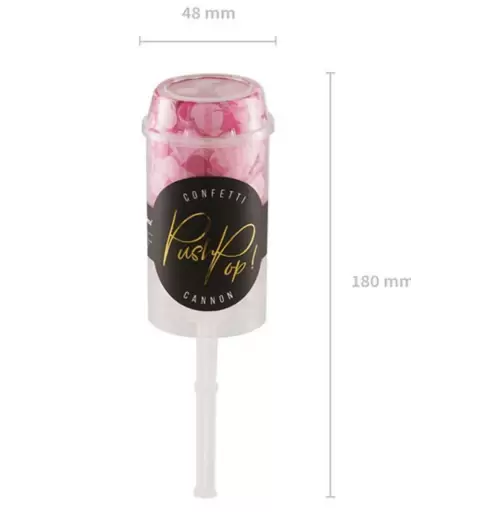 6 SPARA CORIANDOLI PUSH POP ROSA MIX