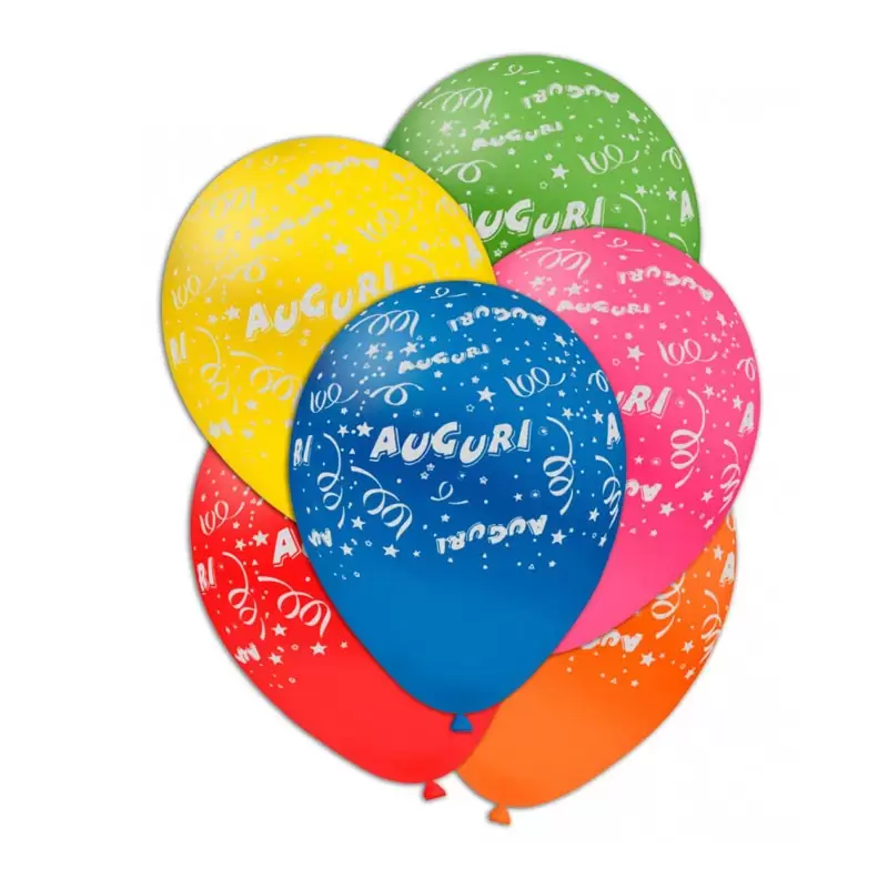 100 Palloncini 11/12 30 cm Multicolor auguri GSD110 GLO-11