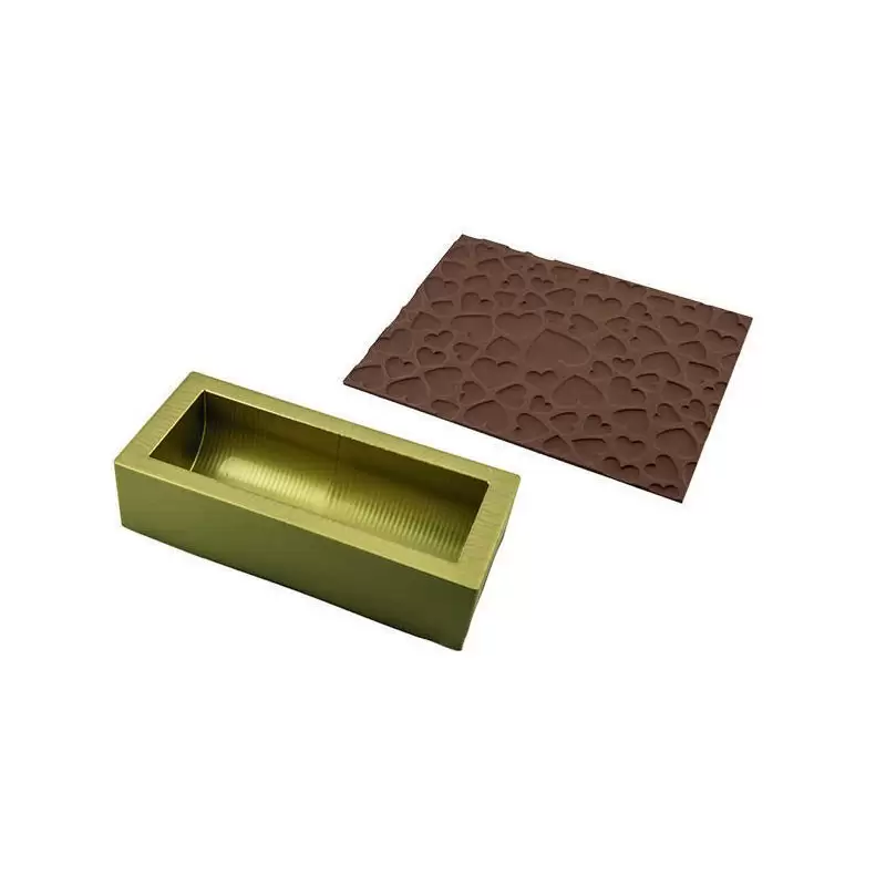 bûche in silicone + Tappeto trama a cuor Kit Magic Love 296mm x 130mm x h72mm