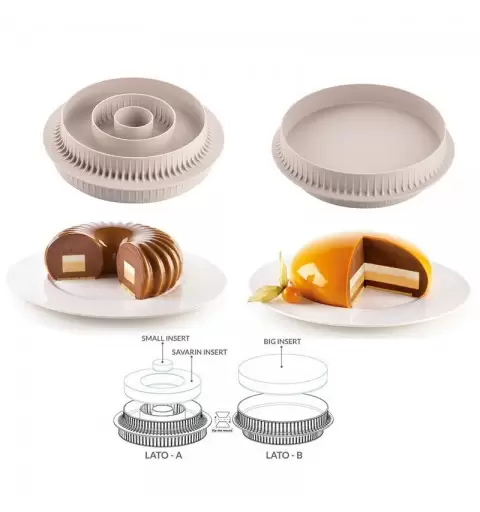 Stampo in Silicone Multi Inserto Round Ø 30 h 25 mm Vol. 18 ml - Ø 150 h 25 mm Vol. 300 ml - Ø 176 h 25 Vol. 600 ml