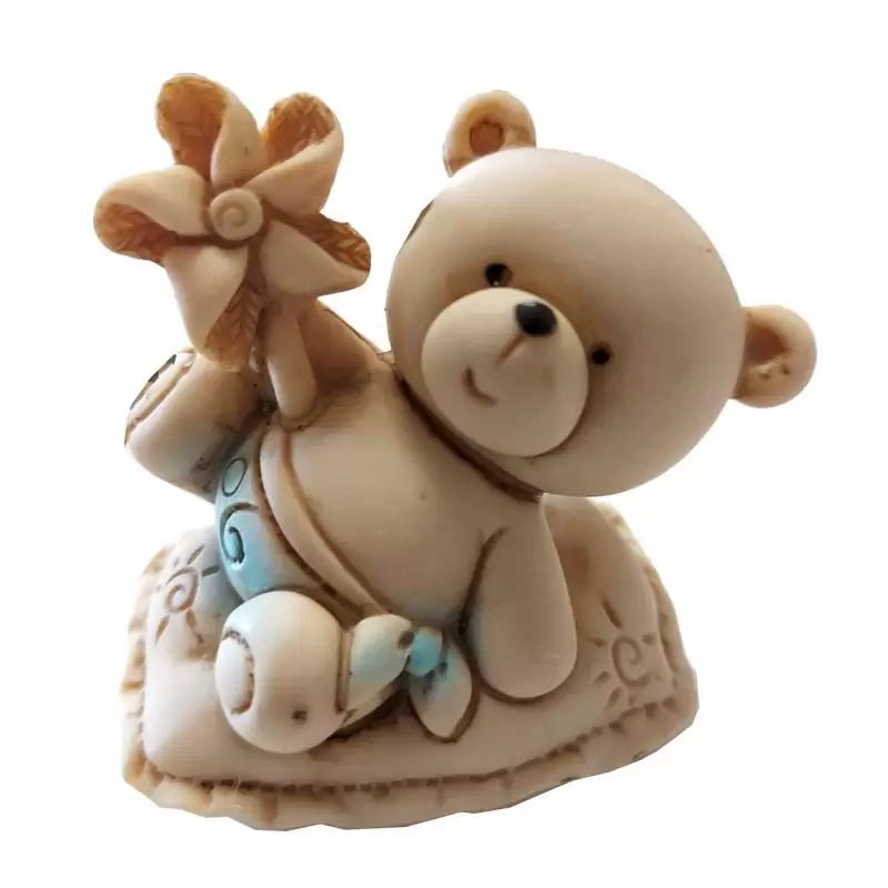 statuetta orsetto Celeste su cuscino 0118072TA-B 12 pz.