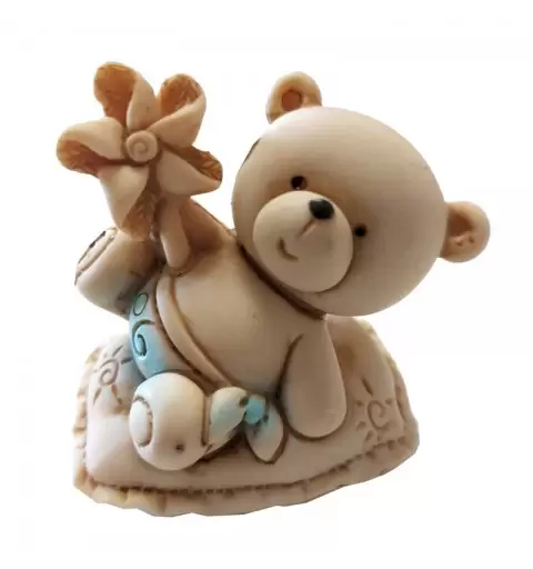 statuetta orsetto Celeste su cuscino 0118072TA-B 12 pz.