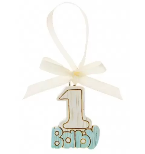 DECORAZIONE 1 ANNO BABY CELESTE - 1 PZ