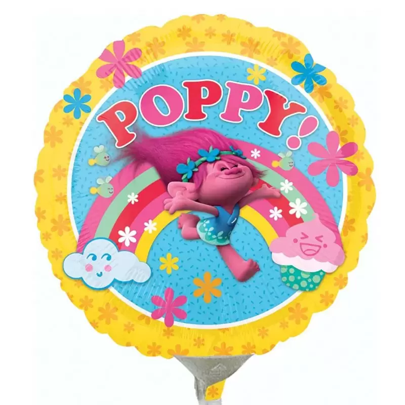 Mini foil trolls tondi poppy 23cm 1 pz