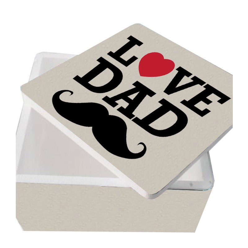 scatola polistirolo quadrata festa del papà con scritta love dad 30 x 30 x 17,5 h cm