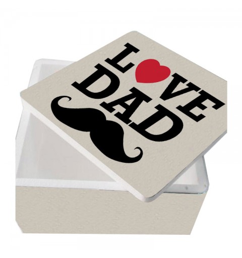 scatola polistirolo quadrata festa del papà con scritta love dad 30 x 30 x 17,5 h cm
