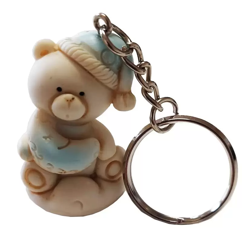 ORSETTO CELESTE PORTACHIAVE BOMBONIERA – 24 PZ
