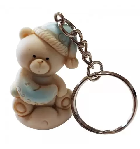 ORSETTO CELESTE PORTACHIAVE BOMBONIERA – 24 PZ