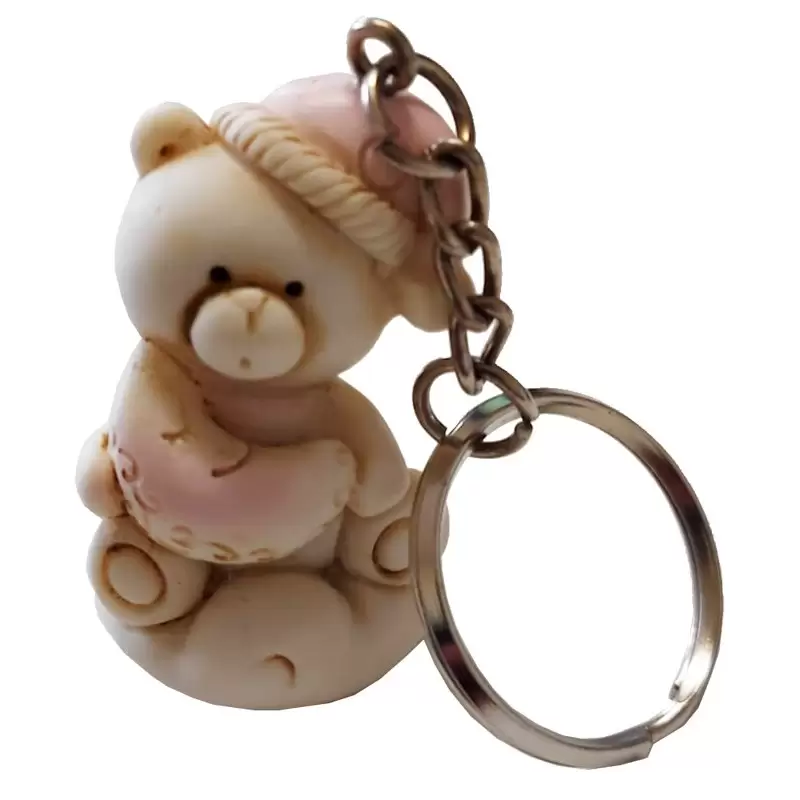 ORSETTO ROSA PORTACHIAVE BOMBONIERA – 1 PZ