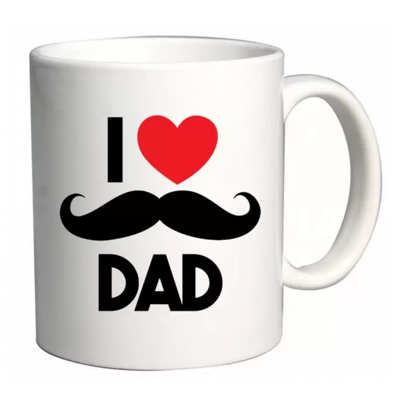 TAZZA PERSONALIZZABILE I LOVE DAD BAFFI E CUORE ROSSO