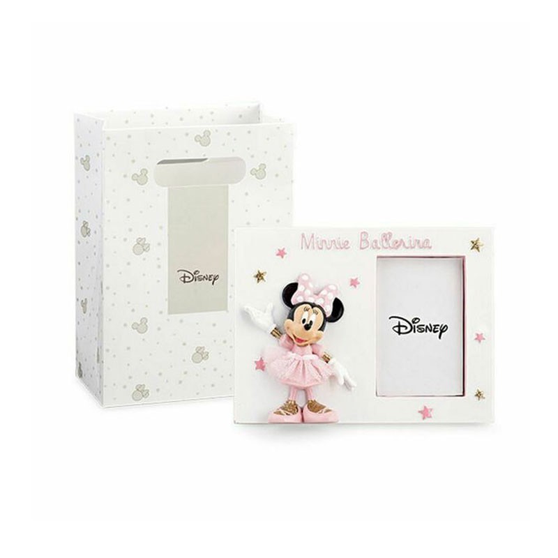 Cornice portafoto in Resina con Scatola shopper Disney Minnie ballerina 69559 15 x 11 cm