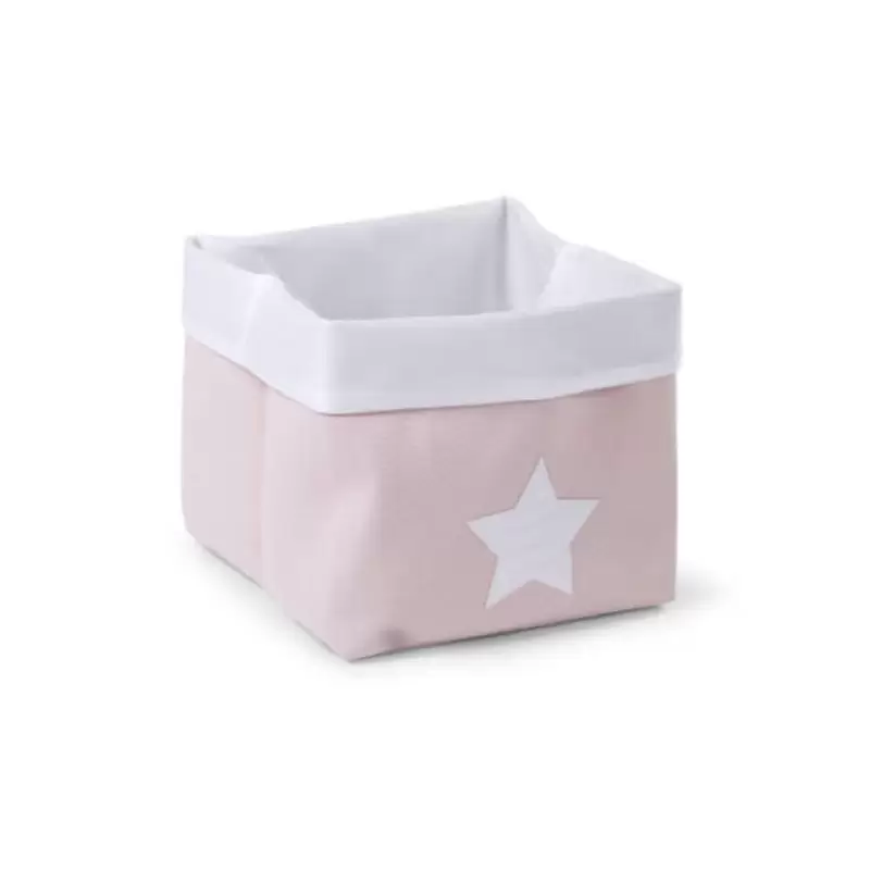 Cestino Portaoggetti Canvas Box in Tessuto rosa con stella CCCB29PW 32x32x29 cm