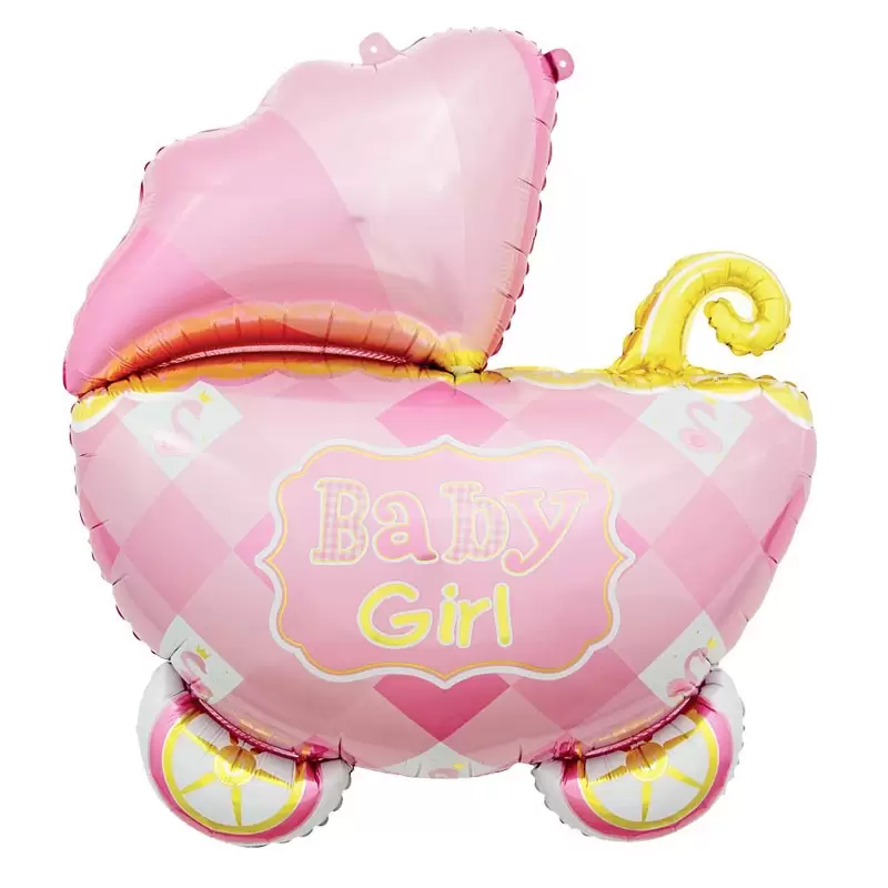 palloncino foil Carrozzina rosa 60 x 60  cm