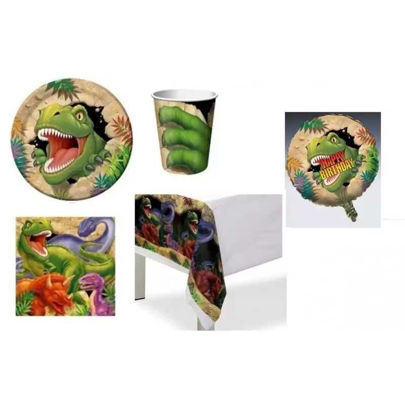 KIT N.10  - KIT COMPLEANNO DINOSAURI + PALLONCINO FOIL