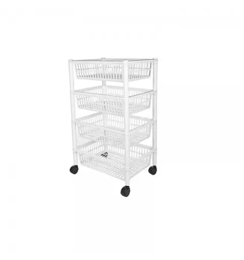 Carrello per frutta con ruote 4 cestino 54.5 x 29 x 39 cm 105576