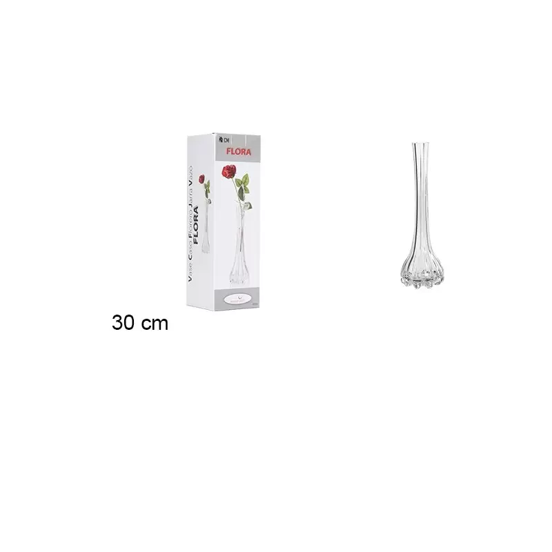 Vaso fiori vetro 30cm 3.5x3.5x30cm 037344