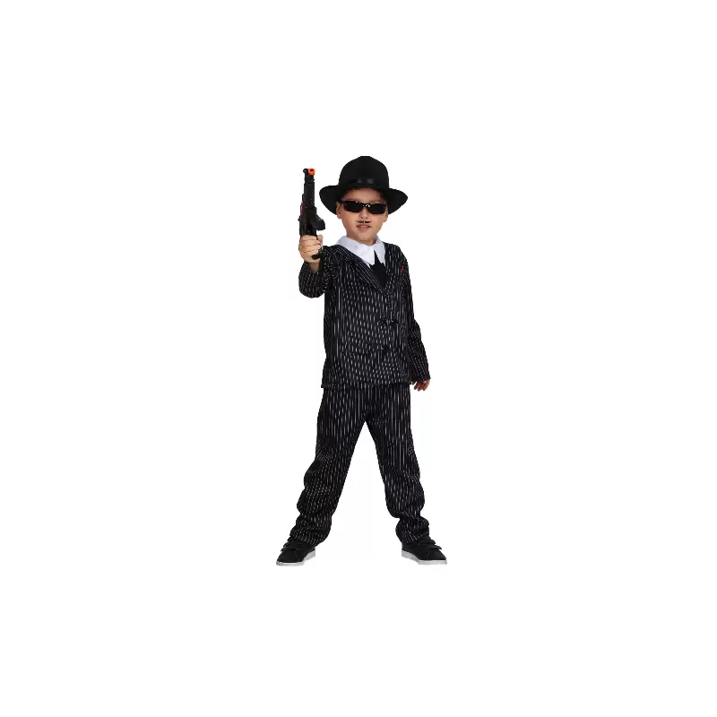 COSTUME CARNEVALE GANSTER 5-6 ANNI