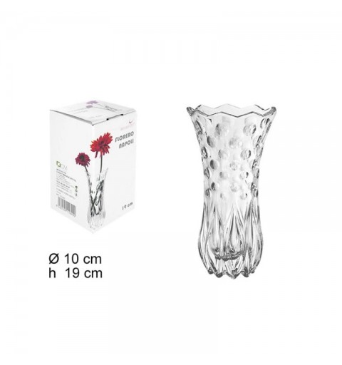 VASO DI VETRO PER FIORI 19 CM