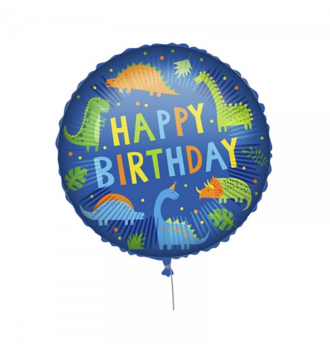 Pallone foil 18  45 cm Happy birthday dino 05052020