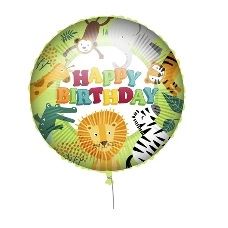 Pallone foil 18  45 cm Happy birthday Jungle 15092020