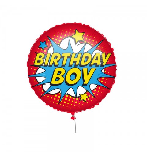 Pallone foil 18  45 cm happy birthday superhero 0502020