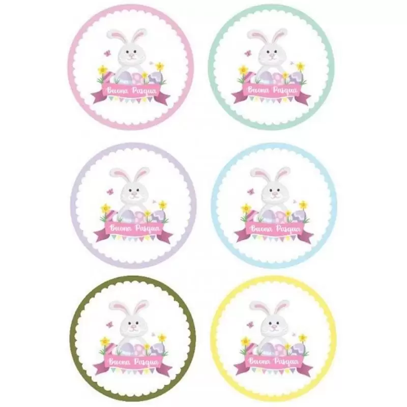 MINI CIALDE CONIGLIO PASQUALE MULTICOLOR - 24 PZ