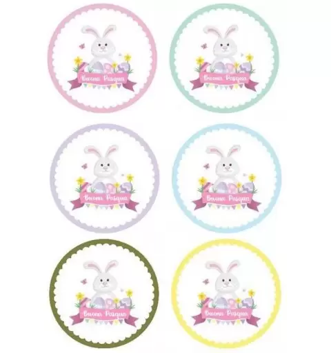 MINI CIALDE CONIGLIO PASQUALE MULTICOLOR - 24 PZ