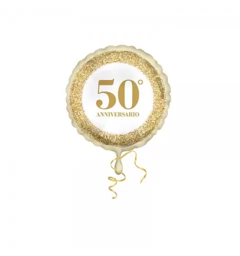 Pallone foil 42 cm 50° Anniversario Glitter 5IT800019
