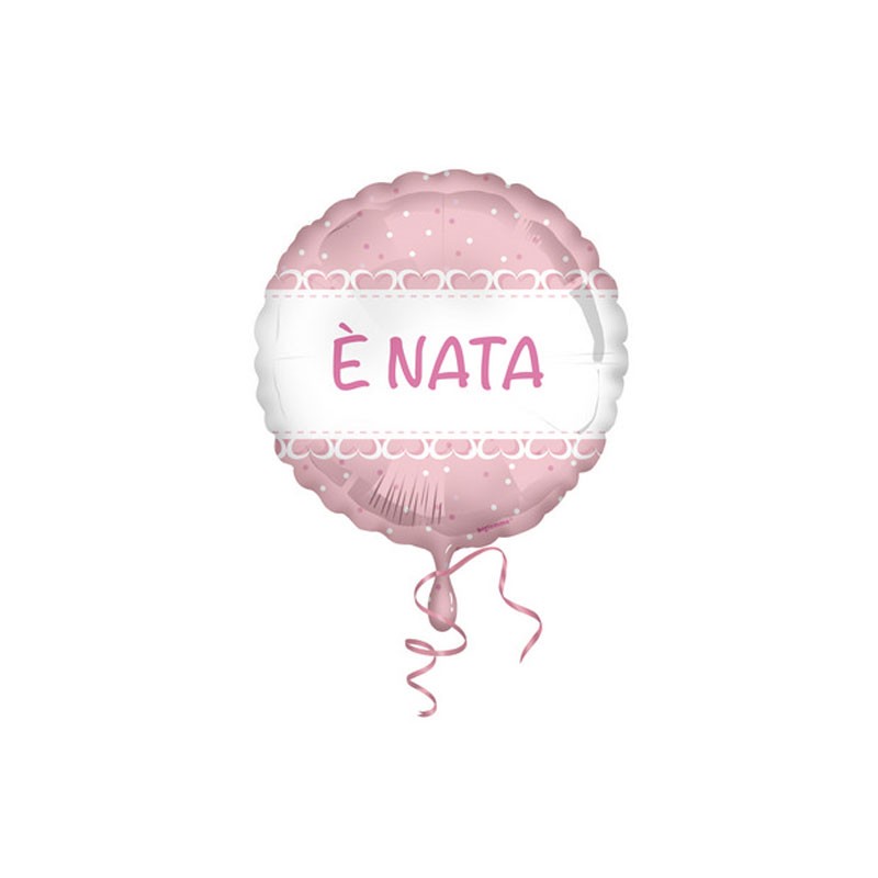 Pallone foil 42 cm E\' Nata stelle rosa 5IT800012