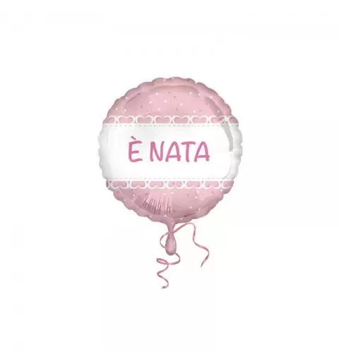 Pallone foil 42 cm E\' Nata stelle rosa 5IT800012