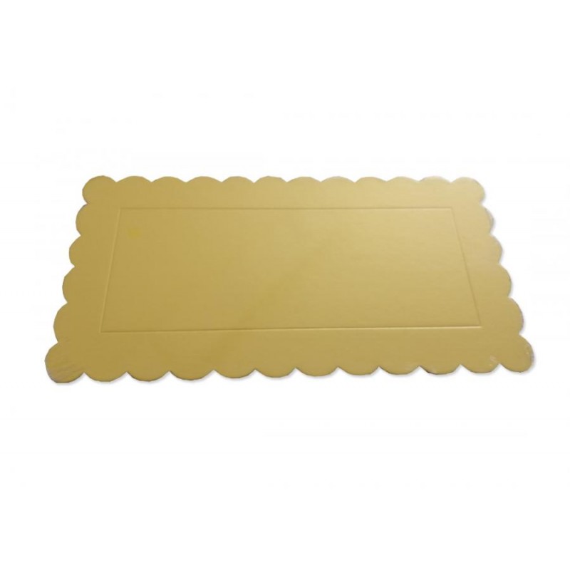 Vassoio Sottotorta Rettangolare in cartone Premium color oro  a due lati 15x30cm 6005 1pz