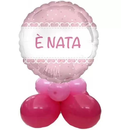 CENTROTAVOLA PALLONCINI É NATA STELLE ROSA