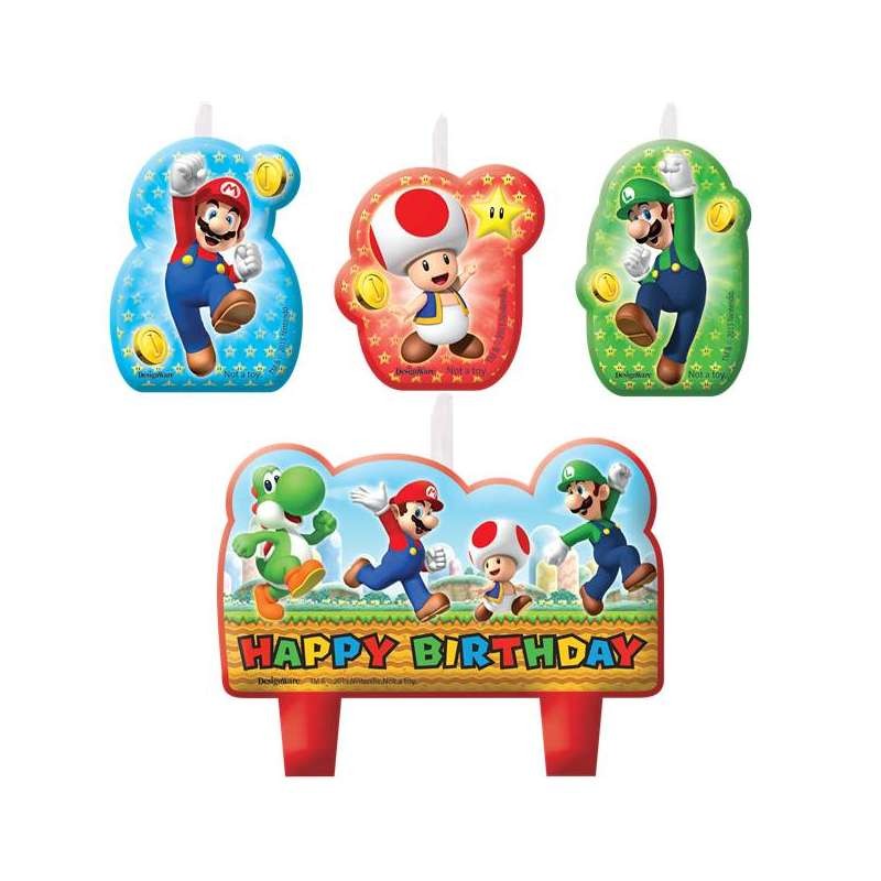 Candelina Happy Birthday Super Mario Bros 4 pz 171554