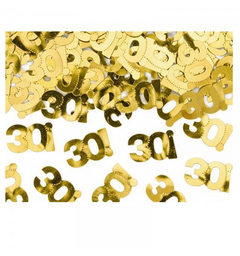 coriandoli confettti metallici numero 30 dorato 1 x 2 cm 15 g KONS35-30-019ME
