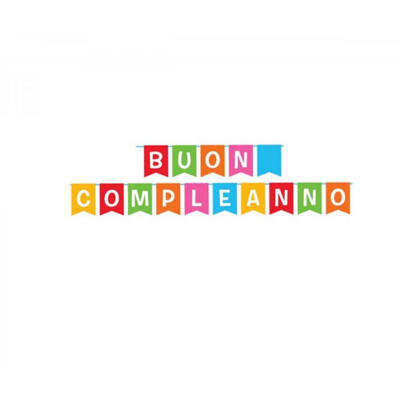 Festone componibile 15 bandiere carta L.15xH.20cm nastro 5 m 15 pezzi