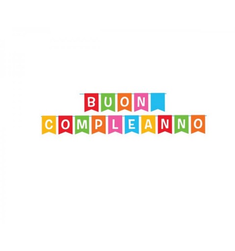 Festone componibile 15 bandiere carta L.15xH.20cm nastro 5 m 15 pezzi