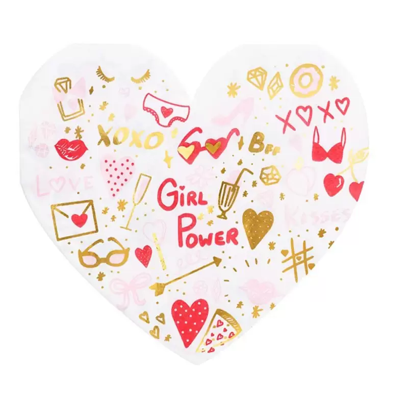 Tovagliolino Sagomato Cuore Girl Power 20pz SPK16