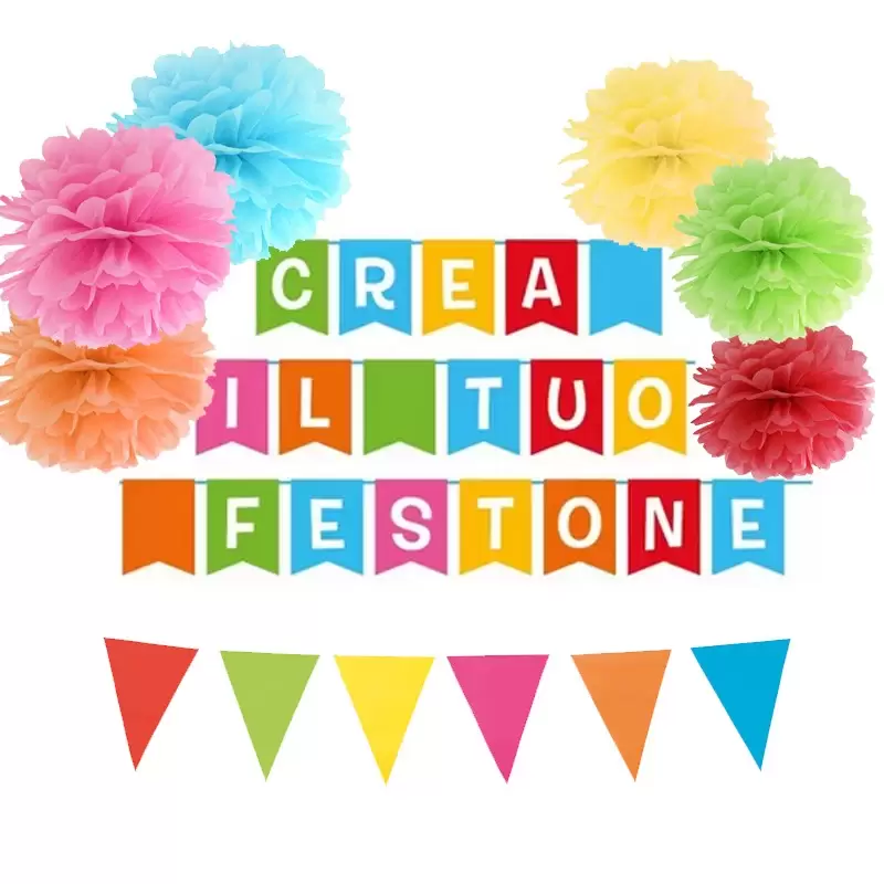 FESTONE PERSONALIZZATO CON FLUFFY MULTICOLOR