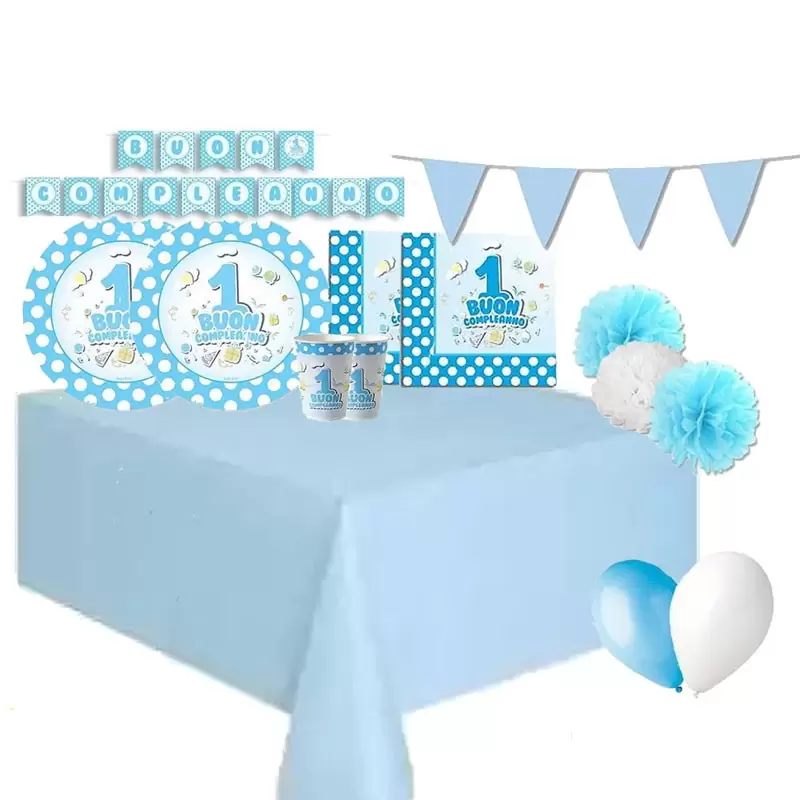 KIT N.54 PRIMO COMPLEANNO POIS CELESTE