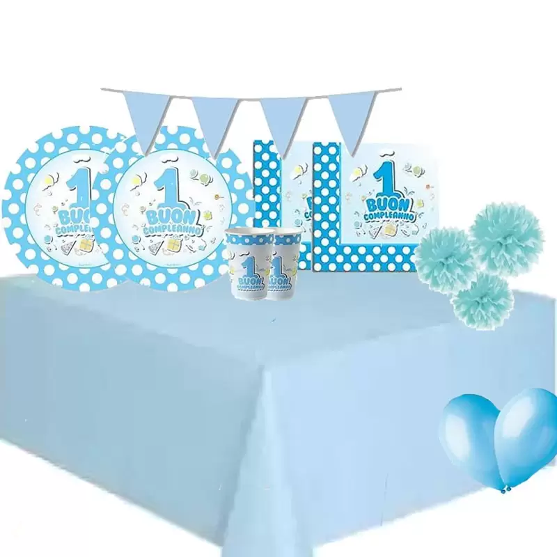 KIT N.35 UN ANNO POIS CELESTE - COORDINATO TAVOLA