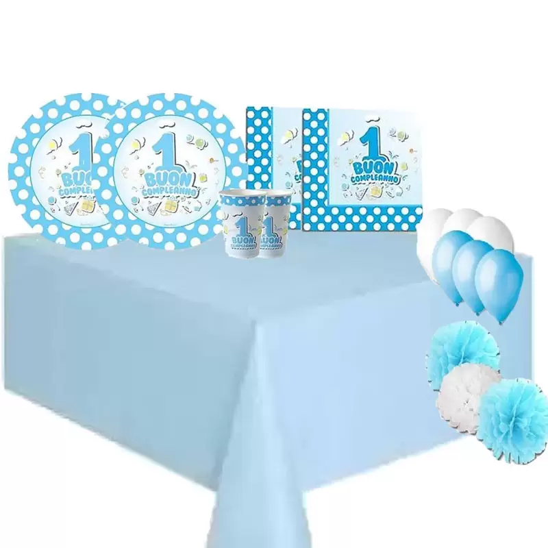KIT N.49 UN ANNO POIS CELESTE - COORDINATO TAVOLA