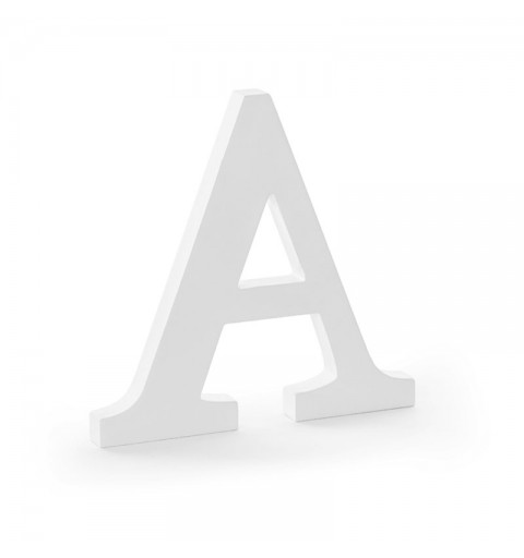 Lettera A in legno di colore bianco 21,5 x 20 cm DL1-A-008