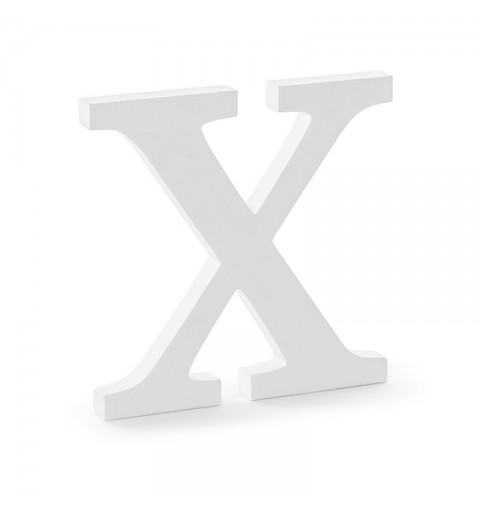 Lettera X in legno di colore bianco 19,5 x 20 cm DL1-X-008