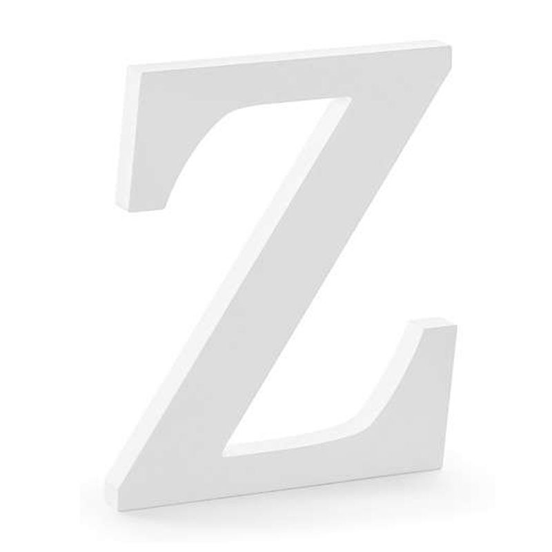 Lettera Z in legno di colore bianco 17 x 20 cm DL1-Z-008