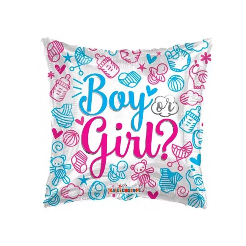 Palloncino foil Quadrato è un bimbo o una bimba? 18 15473-18/01