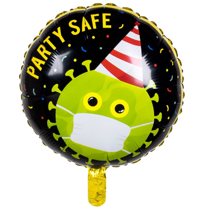 Pallone foil 45 cm Virus Free Party party safe 44626