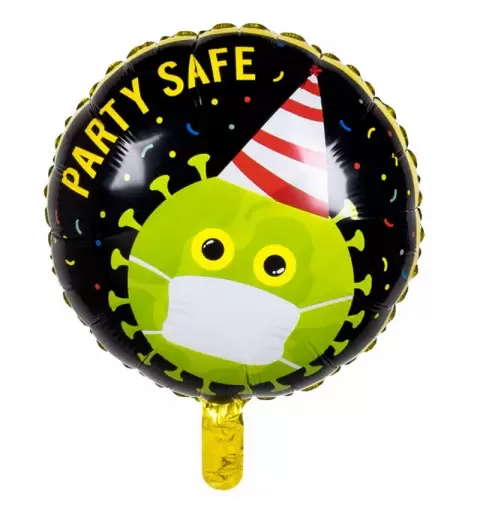 Pallone foil 45 cm Virus Free Party party safe 44626