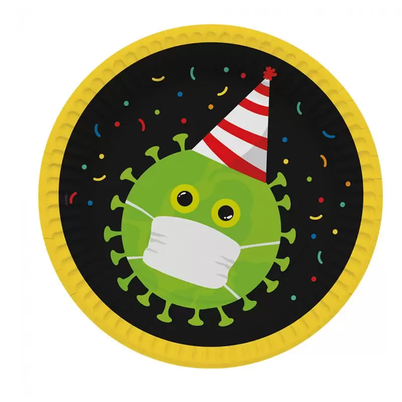 Piatto carta 23 cm Virus Free Party 6 pz 44623