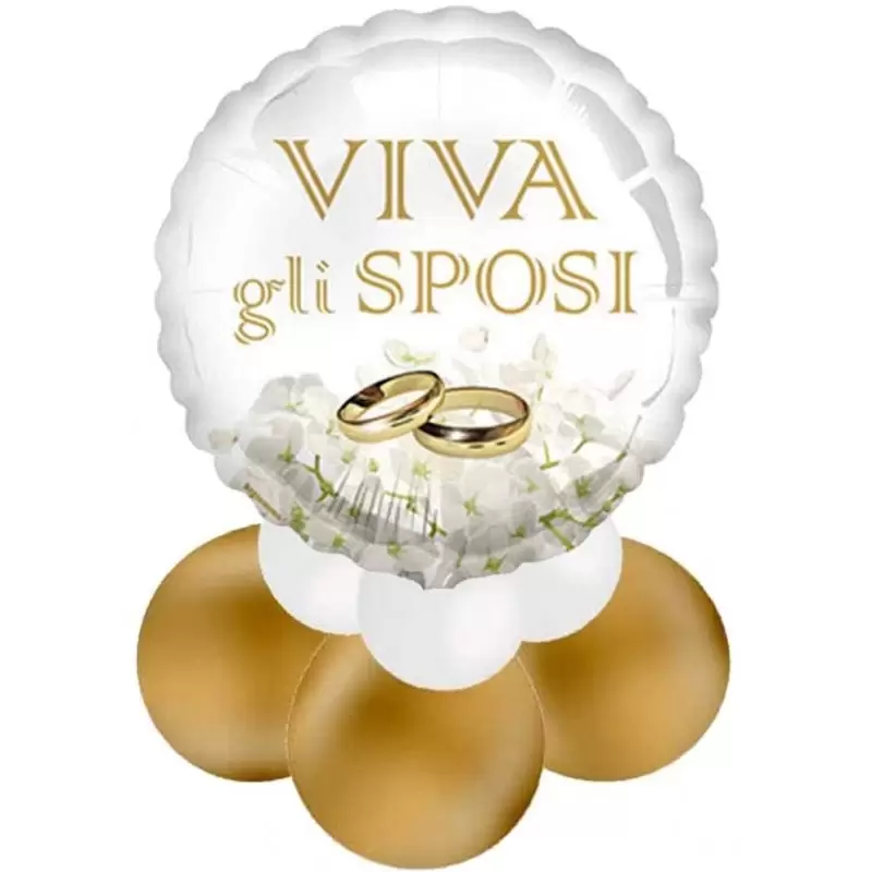 CENTROTAVOLA PALLONCINI VIVA GLI SPOSI