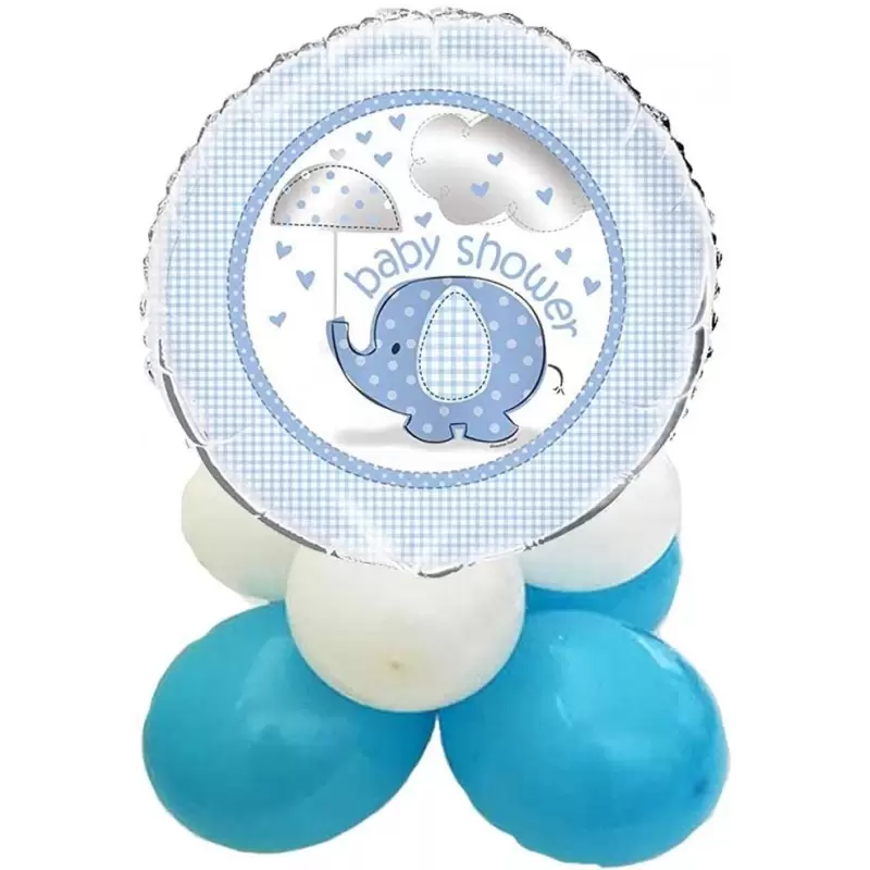 CENTROTAVOLA PALLONCINI BABY SHOWER ELEFANTINO CELESTE